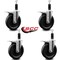 Service Caster 5'' Phenolic Swivel 1-1/8'' Expanding Stem Caster Set Total Lock Brake, 4PK SCC-EXTTL20S615-PHR-118-4 - alternate 2